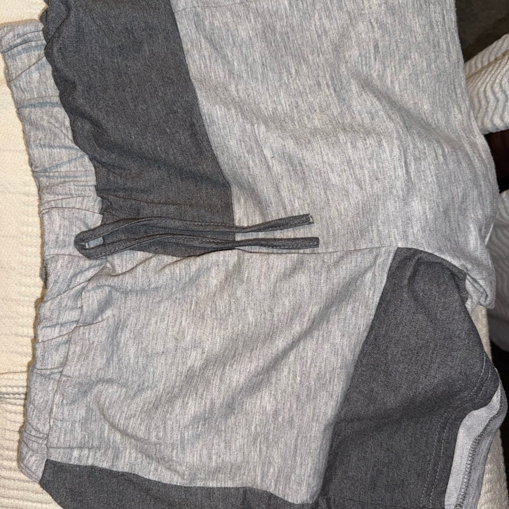 Gray and Dark Gray Drawstring Shorts